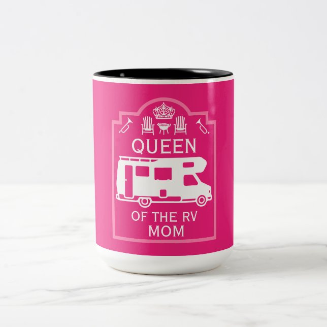 Queen Of The Camper RV Two-Tone Coffee Mug (Center)