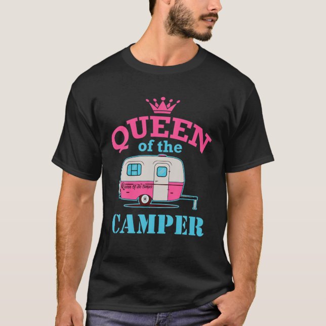 Queen Of The Camper T-shirt Camping Tee (Front)