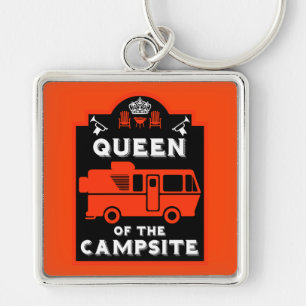 Queen Of The Campsite Key Ring