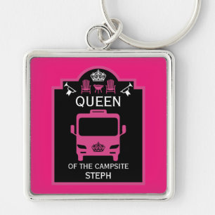 Queen Of The Campsite Key Ring