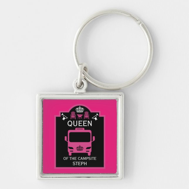 Queen Of The Campsite Key Ring (Front)
