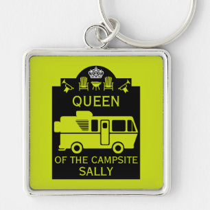 Queen Of The Campsite Key Ring