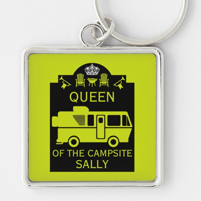Queen Of The Campsite Key Ring (Front)