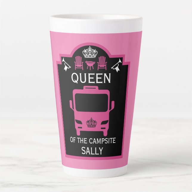 Queen Of The Campsite Latte Mug (Front)