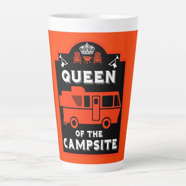 Queen Of The Campsite Latte Mug (Front)