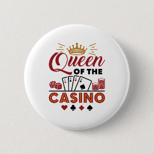 Queen of the Casino Vegas Gambling Women 6 Cm Round Badge