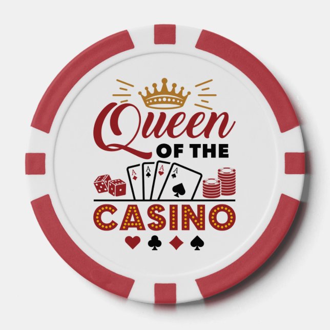 Queen of the Casino Vegas Gambling Women Poker Chips (Front)