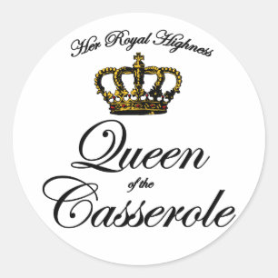 Queen of the Casserole Classic Round Sticker
