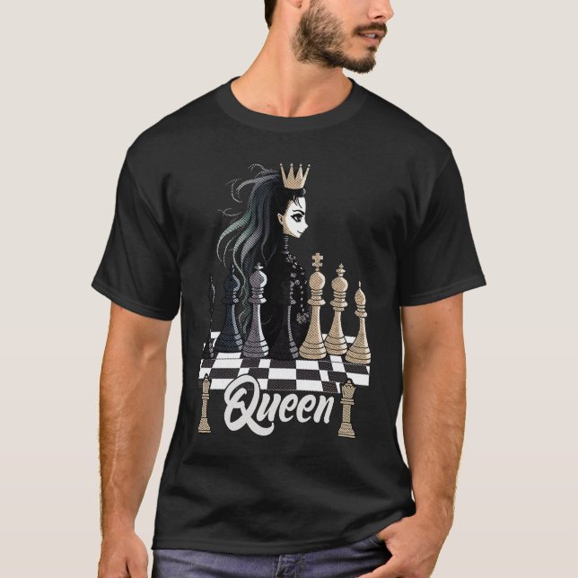 Queen of the Chessboard Rule in Style  Female Ches T-Shirt (Front)