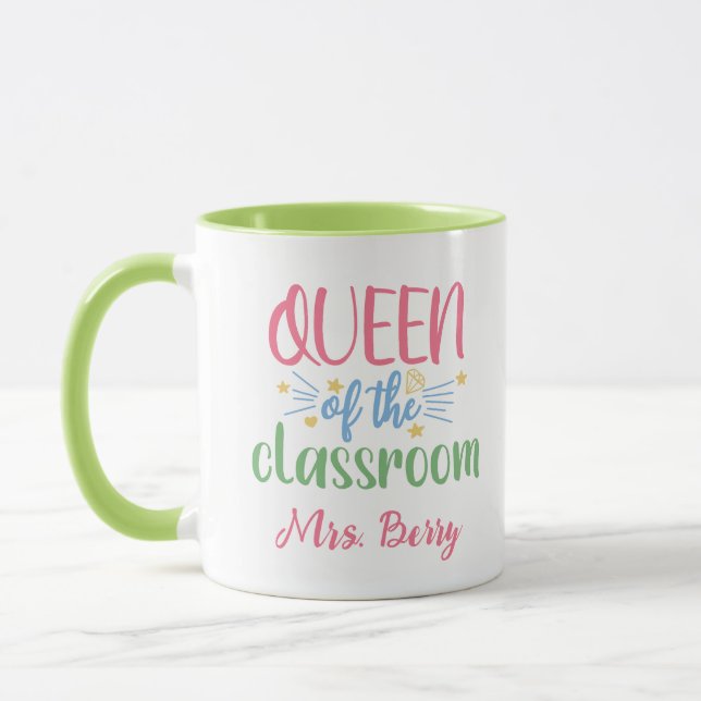 Queen of the Classroom Teacher Add Your Name Mug (Left)