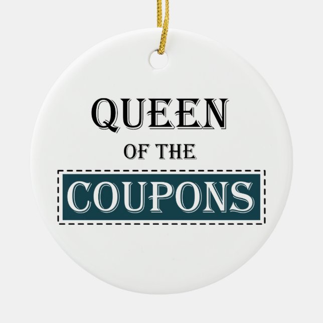 Queen of the Coupons Ceramic Tree Decoration (Front)