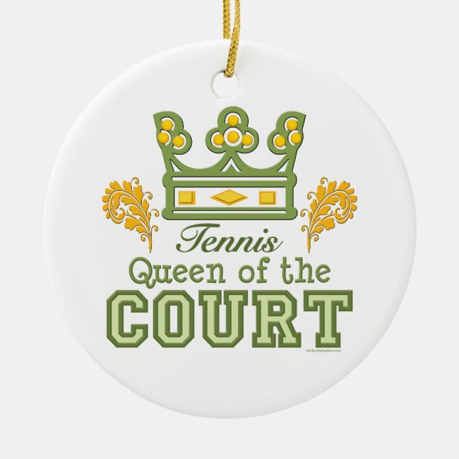 Queen of the Court Tennis Ornament (Front)