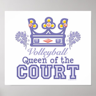 Queen Of The Court Volleyball Poster