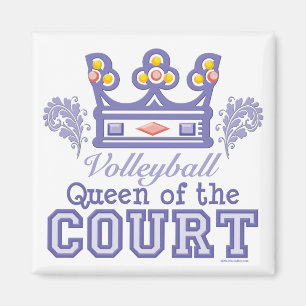 Queen of the Court Volleyball Square Magnet