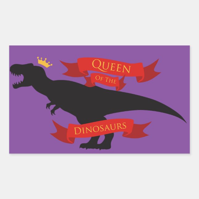 Queen of the Dinosaurs Rectangular Sticker (Front)