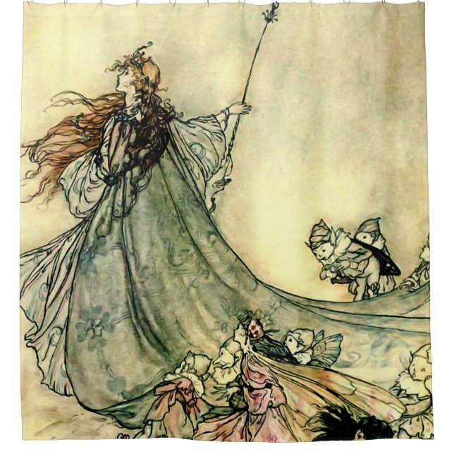 “Queen of the Fairies” by Arthur Rackham Shower Curtain (Front)