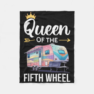 Queen Of The Fifth Wheel Camping Love Camper Vacat Fleece Blanket