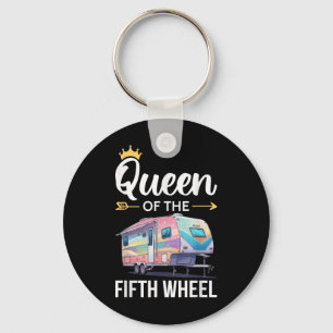 Queen Of The Fifth Wheel Camping Love Camper Vacat Key Ring