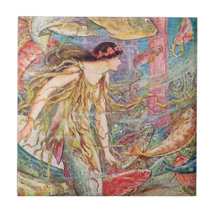 Queen of the Fishes - Orange Fairy Book Tile