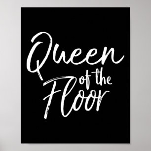 Queen Of The Floor Cute Cheerleading Comp Gift For Poster