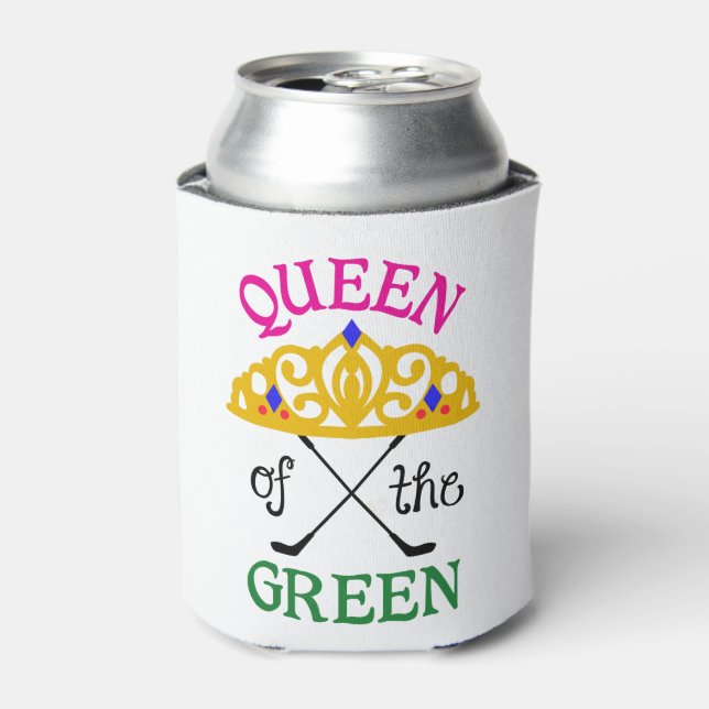 Queen of the Green Can Cooler (Can Front)
