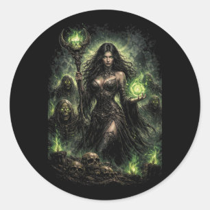 Queen of the Green Flame Classic Round Sticker