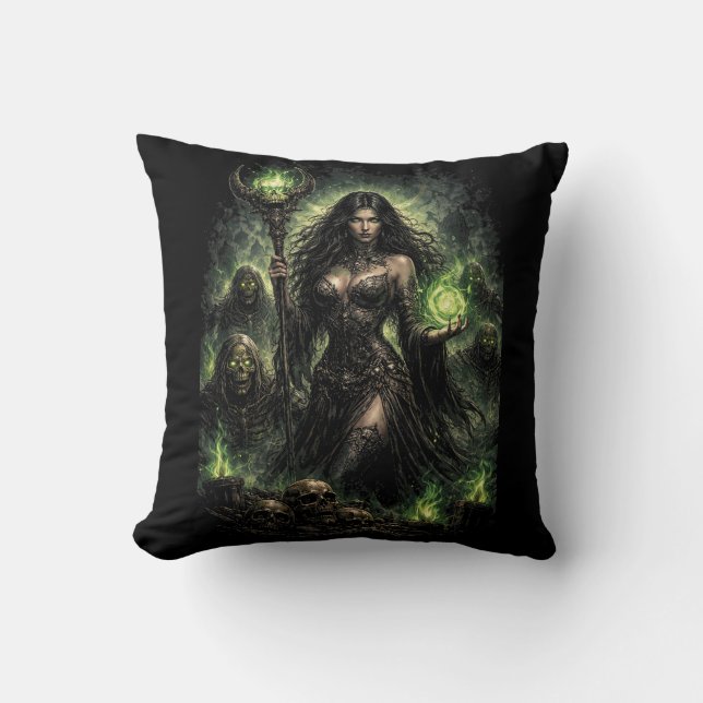 Queen of the Green Flame Cushion (Front)