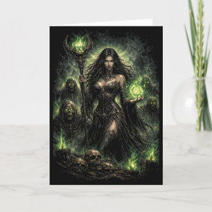 Queen of the Green Flame Holiday Card