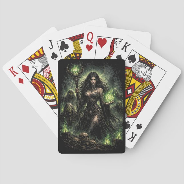 Queen of the Green Flame Playing Cards (Back)