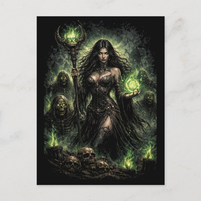 Queen of the Green Flame Postcard (Front)