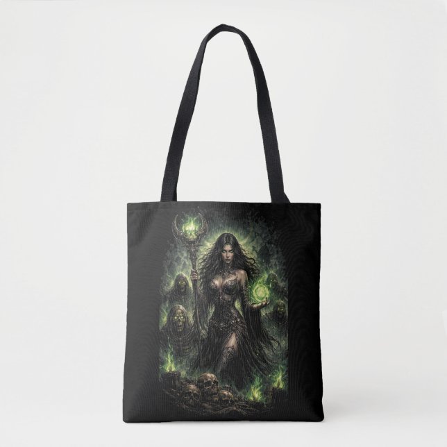 Queen of the Green Flame Tote Bag (Front)