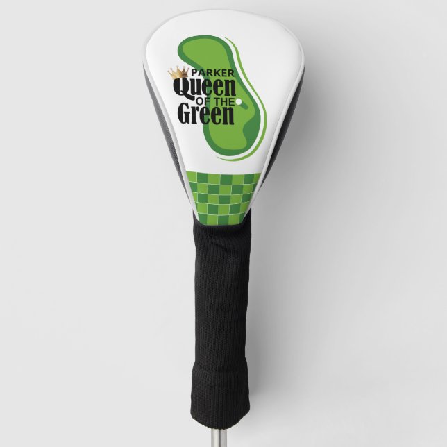 Queen of the Green Monogrammed Golf Head Cover (Front)