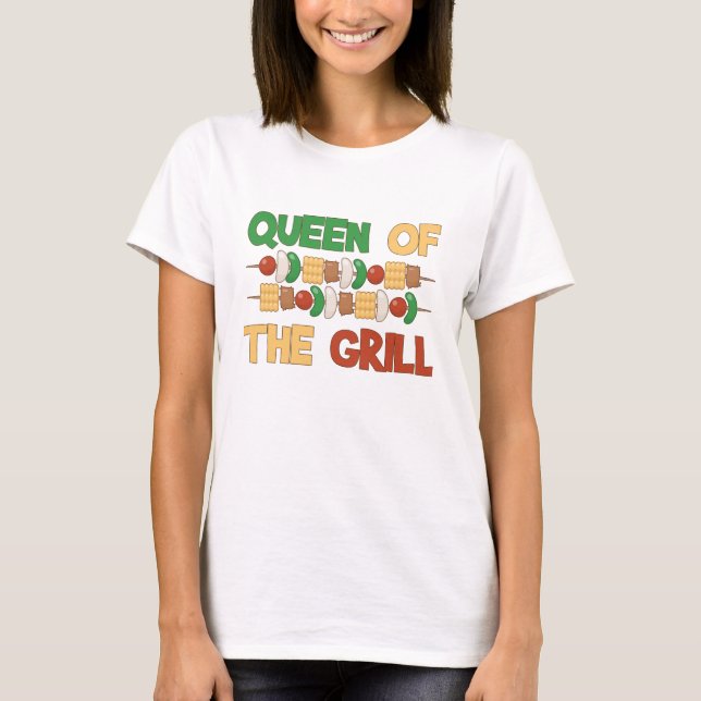 Queen of the Grill BBQ Skewers T-Shirt (Front)