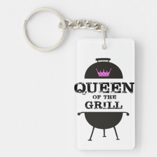 Queen Of The Grill, Black Pink Crown Key Ring