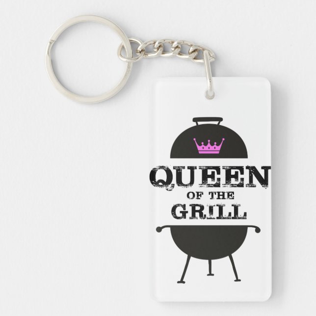 Queen Of The Grill, Black Pink Crown Key Ring (Front)