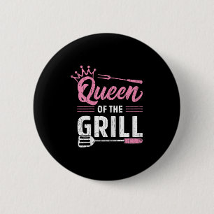 Queen Of The Grill Funny Bbq Barbeque Grilled Meat 6 Cm Round Badge