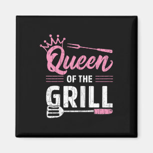 Queen Of The Grill Funny Bbq Barbeque Grilled Meat Magnet