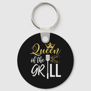 Queen Of The Grill Funny Bbq Chef Women Gift Smoke Key Ring