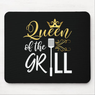 Queen Of The Grill Funny Bbq Chef Women Gift Smoke Mouse Pad