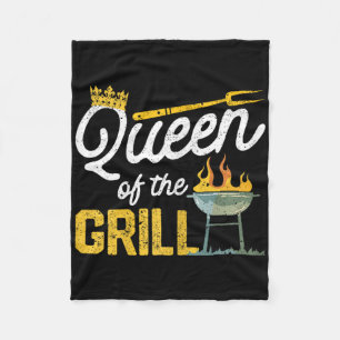 Queen Of The Grill Funny Smoked Meat Bbq Smoker Gr Fleece Blanket