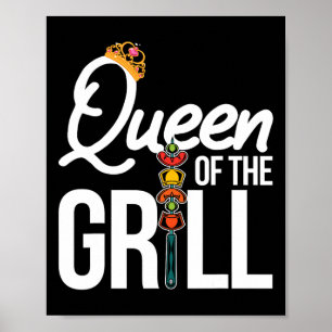Queen Of The Grill Funny Smoking Meat Bbq Women By Poster