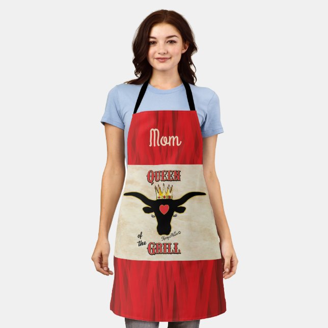 Queen of the Grill - Longhorn Cow Apron (Worn)