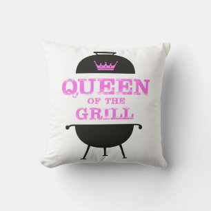 Queen Of The Grill, Pink Crown Pink Cushion