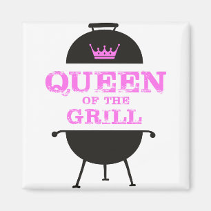 Queen Of The Grill, Pink Crown Pink Magnet