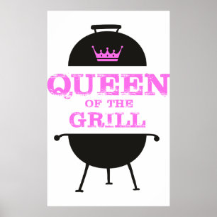 Queen Of The Grill, Pink Crown Pink Poster