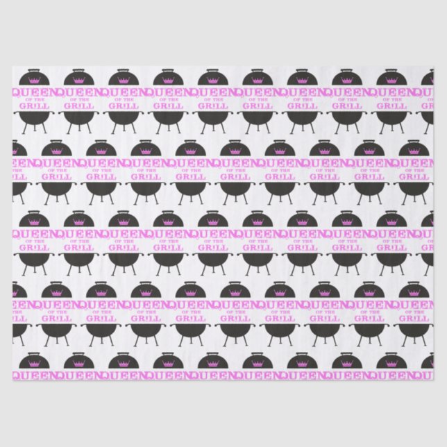 Queen Of The Grill, Pink Crown Pink Tissue Paper (Front)