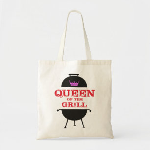 Queen Of The Grill, Pink Crown Red Tote Bag