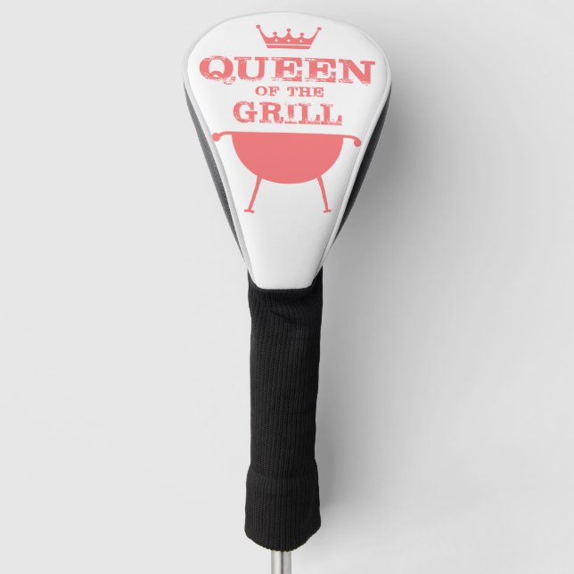 Queen Of The Grill, Pink Golf Head Cover (Front)