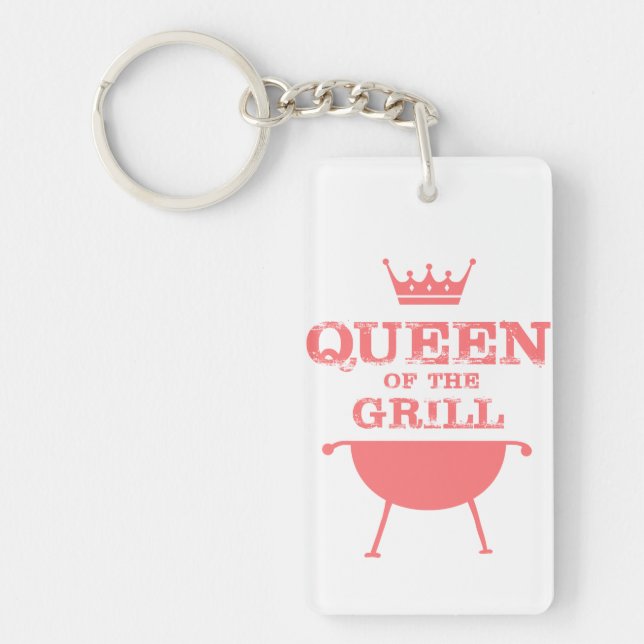Queen Of The Grill, Pink Key Ring (Front)