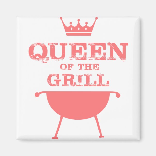 Queen Of The Grill, Pink Magnet (Front)